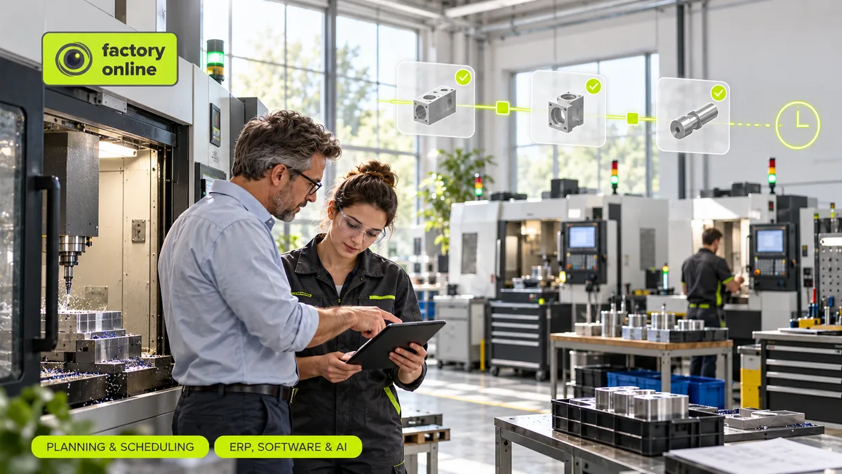 Isometric illustration for Production Scheduling Software for Small Manufacturers: What Actually Matters